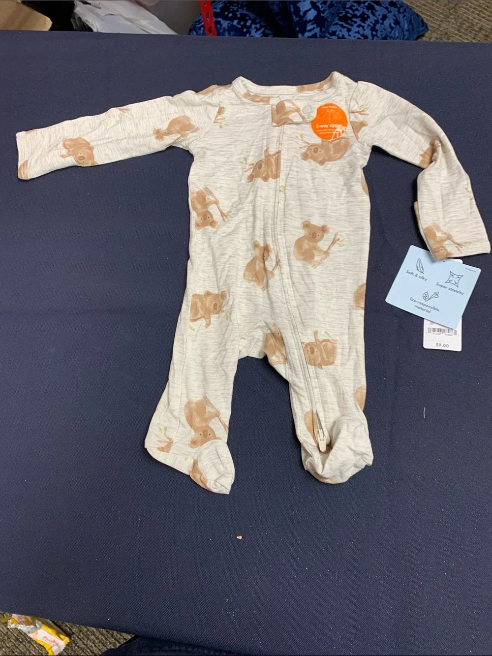 Carter's Cream Koala-Print Footed One-Piece